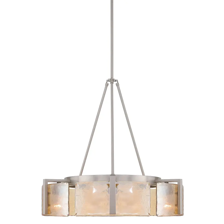 Aenon 6-Light Chandelier in Pewter with Amber Water Glass - Image 3