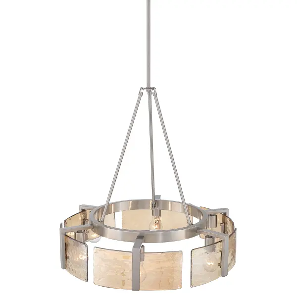 Aenon 6-Light Chandelier in Pewter with Amber Water Glass - Image 5