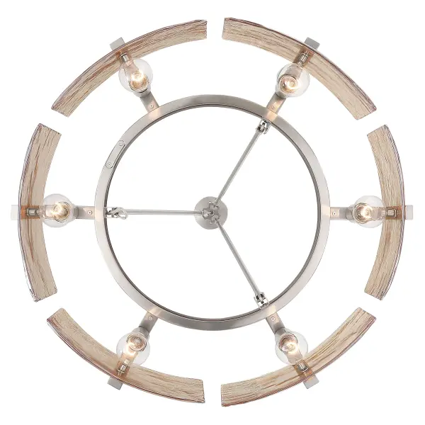 Aenon 6-Light Chandelier in Pewter with Amber Water Glass - Image 6