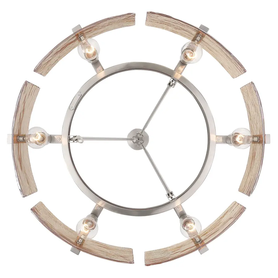 Aenon 6-Light Chandelier in Pewter with Amber Water Glass - Image 6