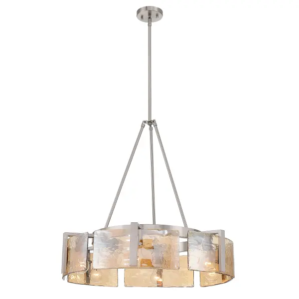 Aenon 6-Light Chandelier in Pewter with Amber Water Glass - Image 8