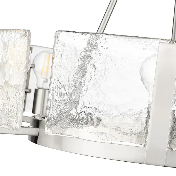 Aenon 6-Light Chandelier in Pewter with Hammered Water Glass - Image 4