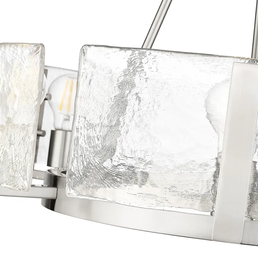 Aenon 6-Light Chandelier in Pewter with Hammered Water Glass - Image 4