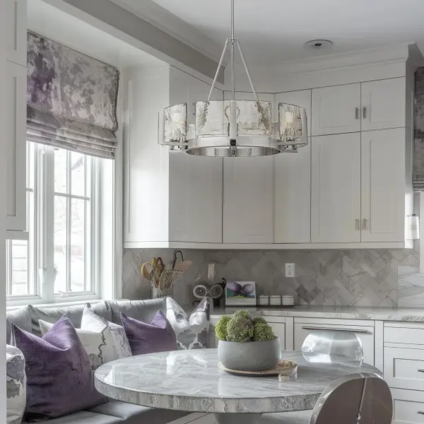 Aenon 6-Light Chandelier in Pewter with Hammered Water Glass - Image 6