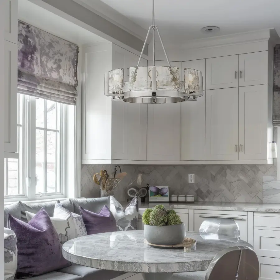 Aenon 6-Light Chandelier in Pewter with Hammered Water Glass - Image 6
