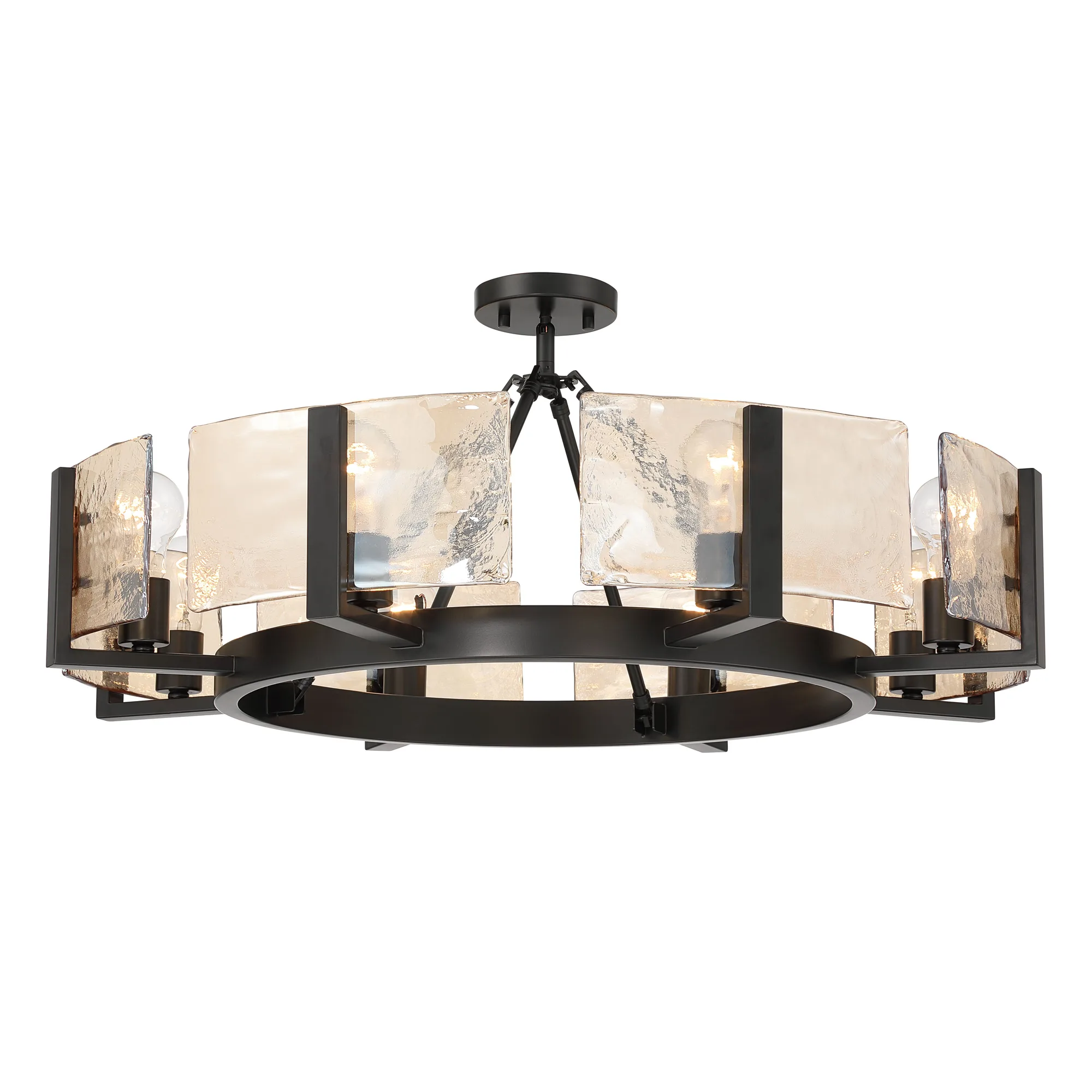 Aenon Eight Light Semi-Flush Mount in Matte Black
