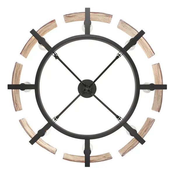 Aenon 8-Light Semi-Flush Mount in Matte Black with Amber Water Glass - Image 6