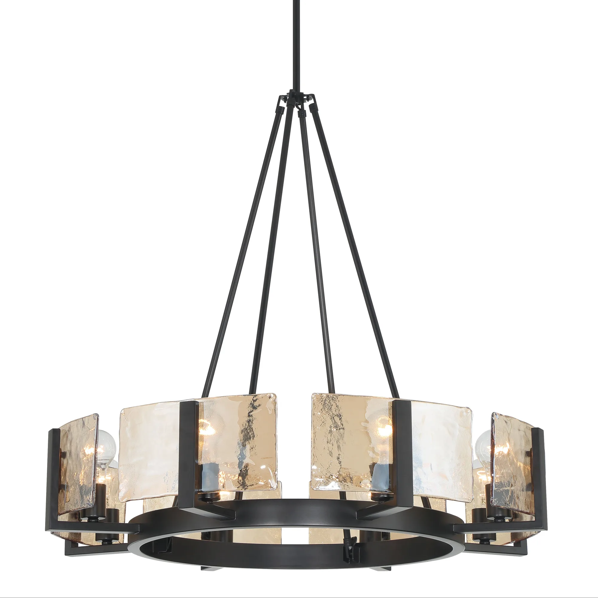 Aenon Eight Light Chandelier in Matte Black