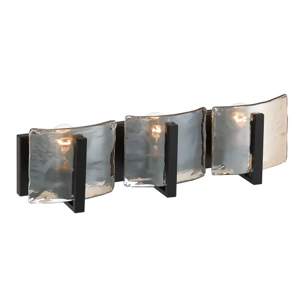 Aenon 3-Light Vanity in Matte Black with Amber Water Glass - Image 5
