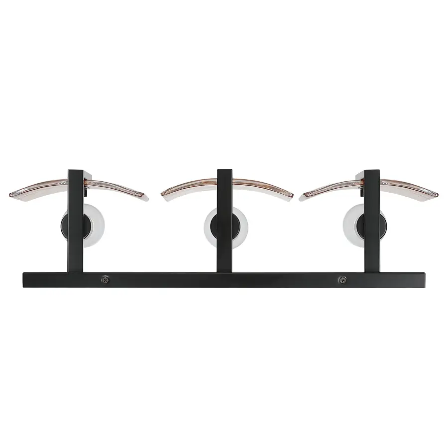 Aenon 3-Light Vanity in Matte Black with Amber Water Glass - Image 6