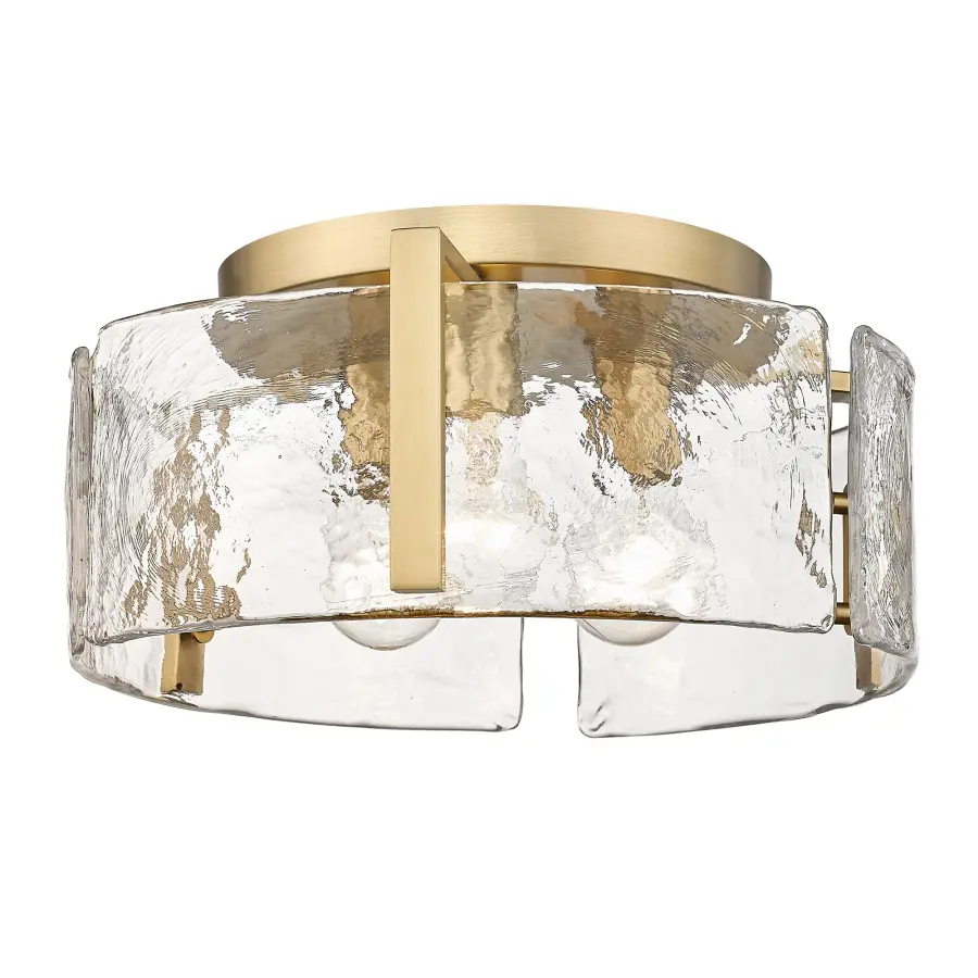 Golden Lighting Aenon 3-Light Flush Mount in Brushed Champagne Brass - Image 1