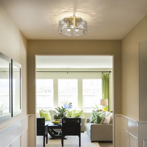Golden Lighting Aenon 3-Light Flush Mount in Brushed Champagne Brass - Image 2