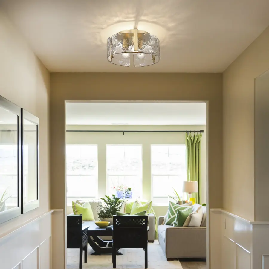 Golden Lighting Aenon 3-Light Flush Mount in Brushed Champagne Brass - Image 2