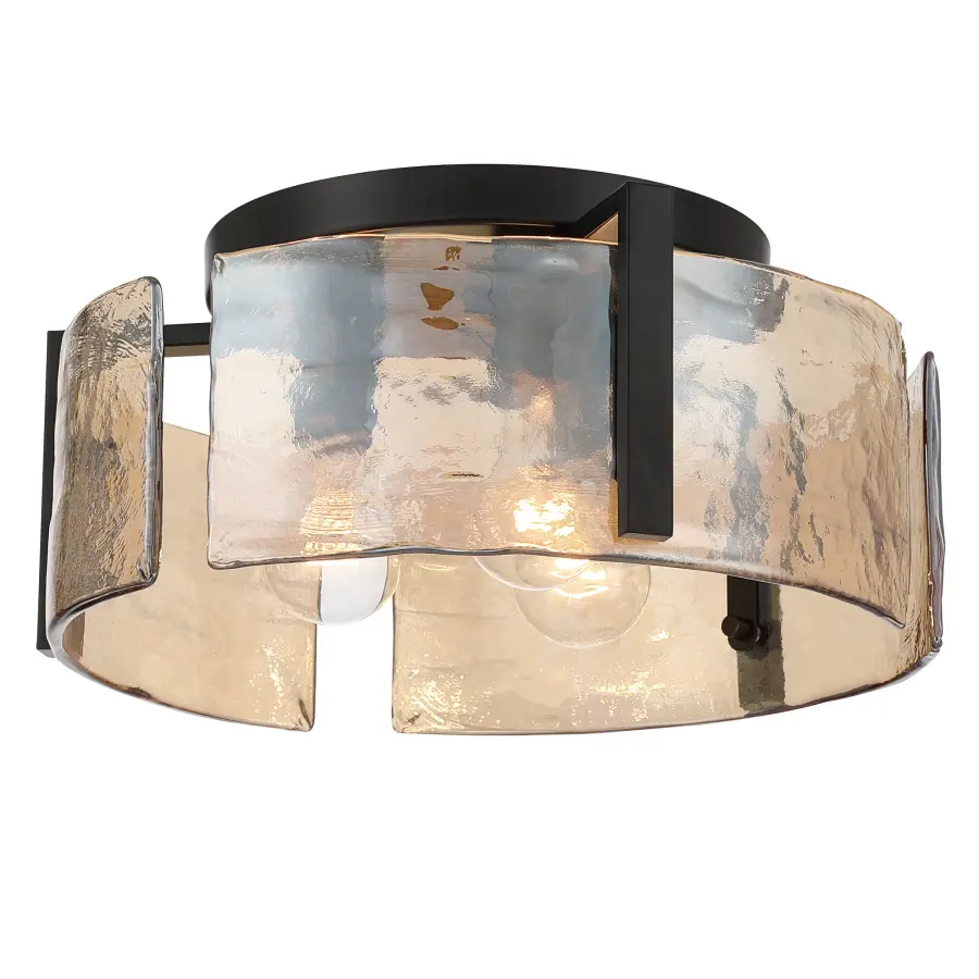 Aenon Three Light Flush Mount in Matte Black - Image 1