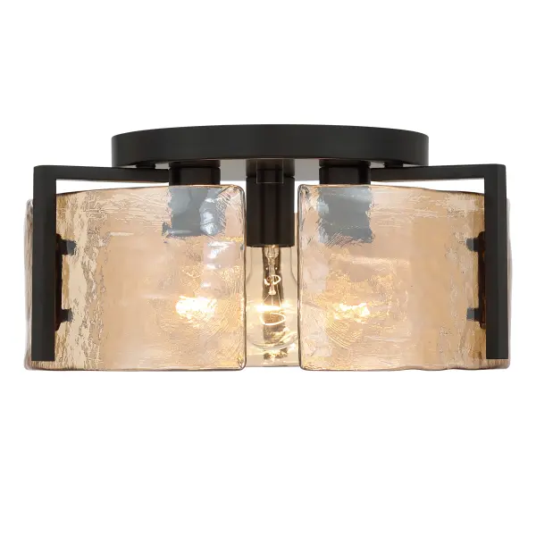 Aenon Three Light Flush Mount in Matte Black - Image 3