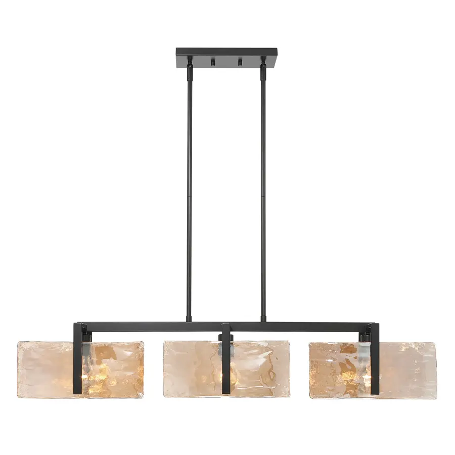 Aenon Three Light Island Pendant in Matte Black - Image 2