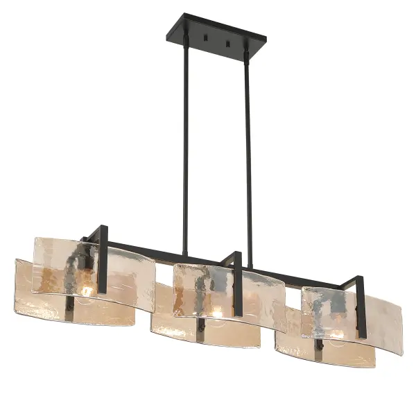 Aenon Three Light Island Pendant in Matte Black - Image 3