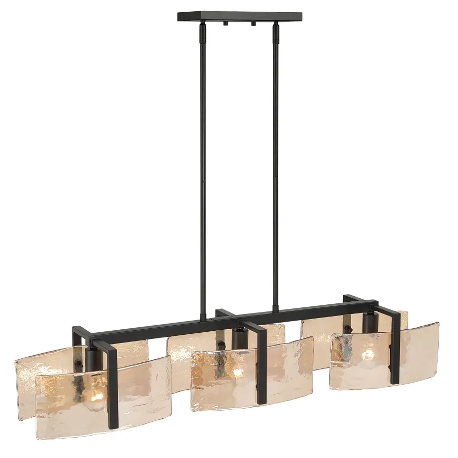 Aenon Three Light Island Pendant in Matte Black - Image 4