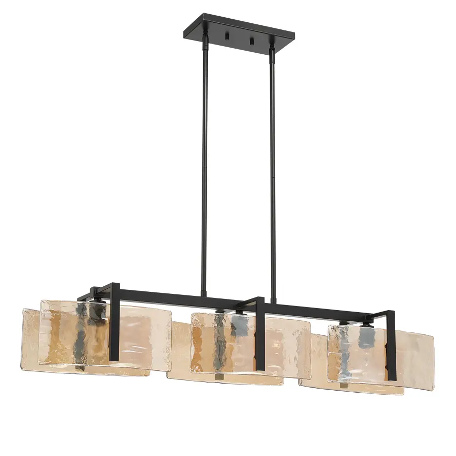 Aenon Three Light Island Pendant in Matte Black - Image 5