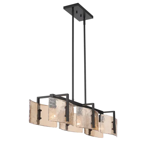 Aenon Three Light Island Pendant in Matte Black - Image 6
