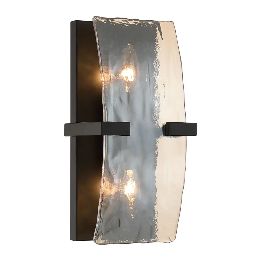 Aenon Two Light Wall Sconce in Matte Black - Image 4