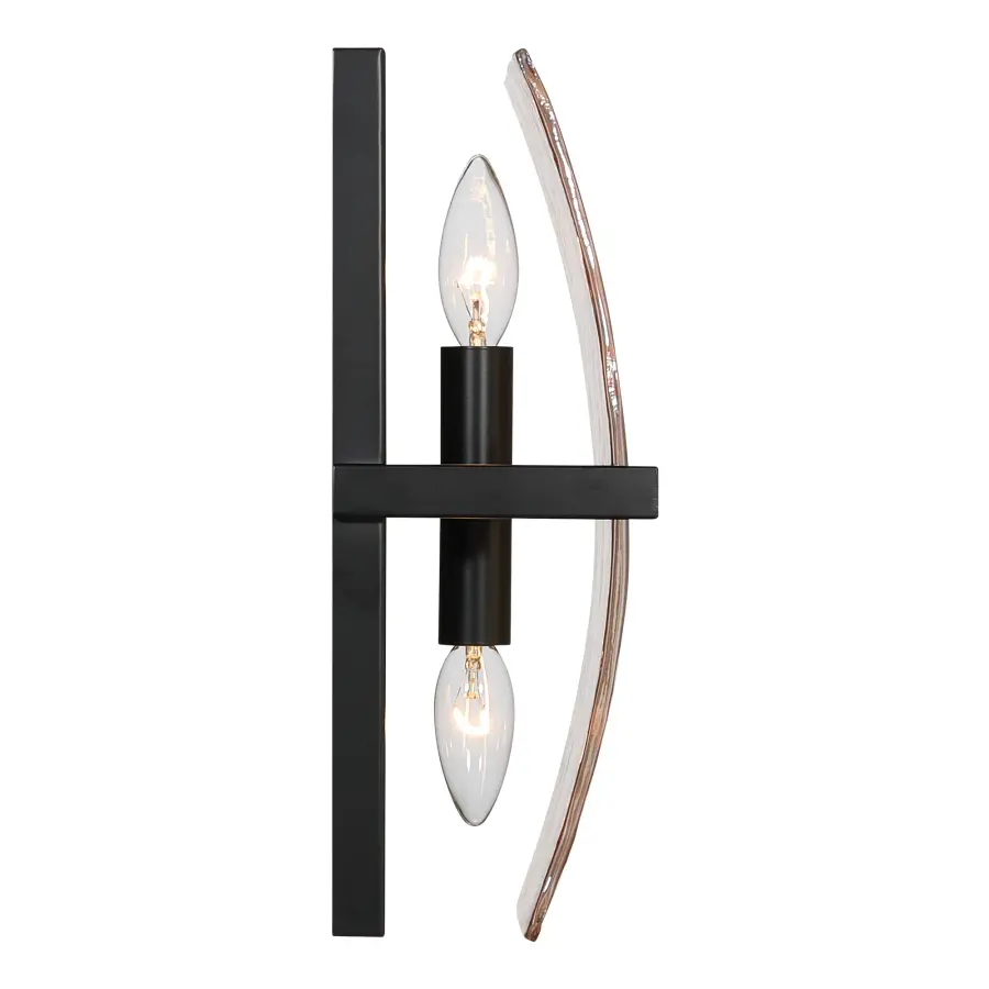 Aenon Two Light Wall Sconce in Matte Black - Image 5