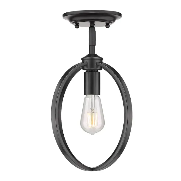 Golden Lighting Colson 1-Light Semi-Flush Mount in Matte Black - Image 2
