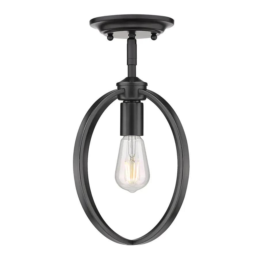 Golden Lighting Colson 1-Light Semi-Flush Mount in Matte Black - Image 2