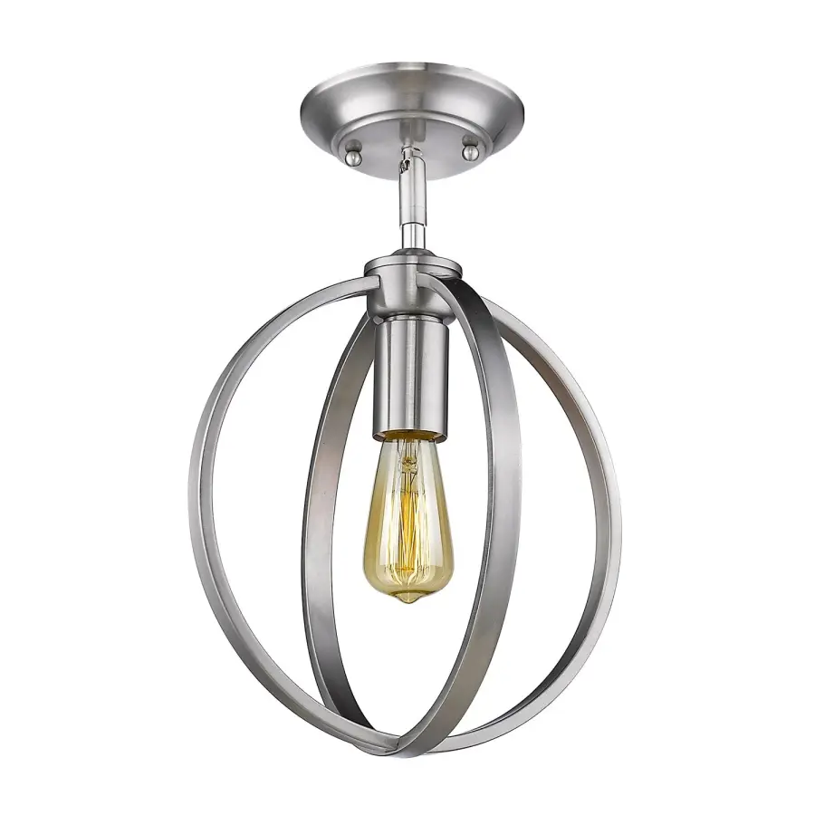 Golden Lighting Colson 1-Light Semi-Flush Mount in Pewter - Image 1
