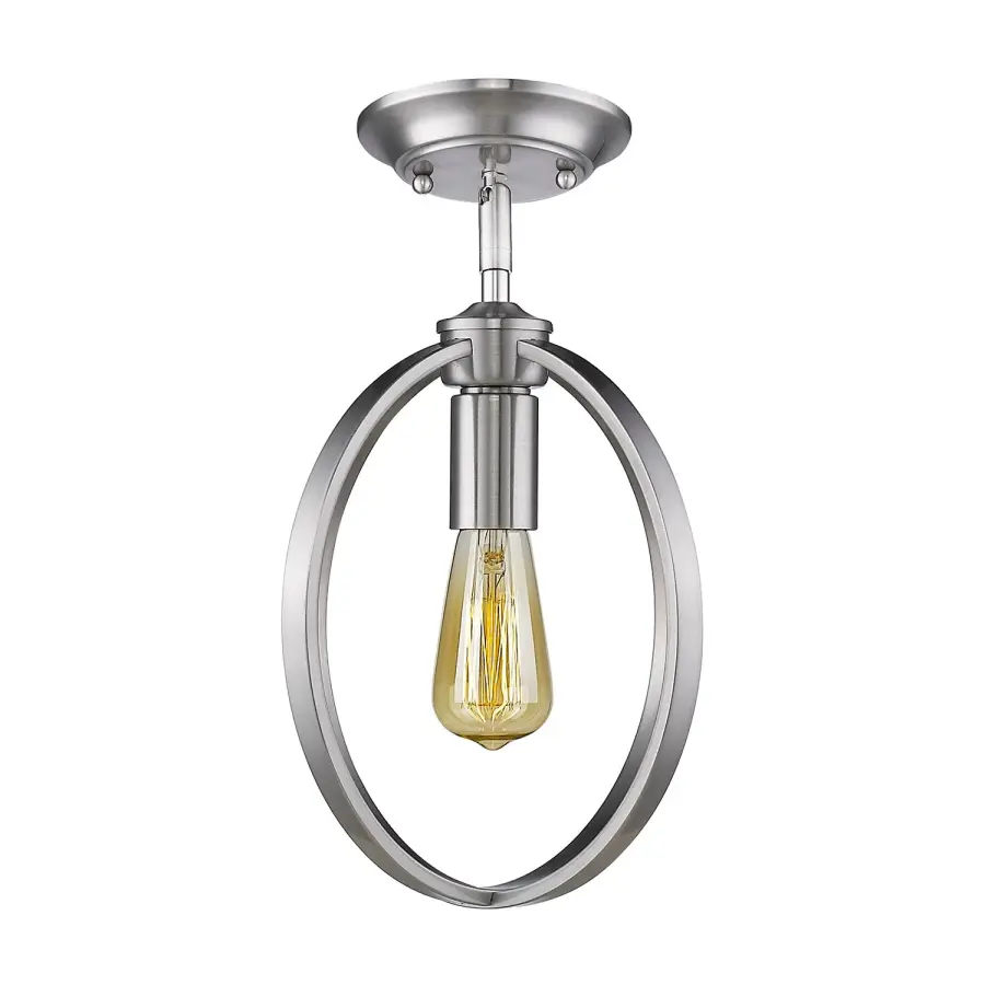 Golden Lighting Colson 1-Light Semi-Flush Mount in Pewter - Image 2