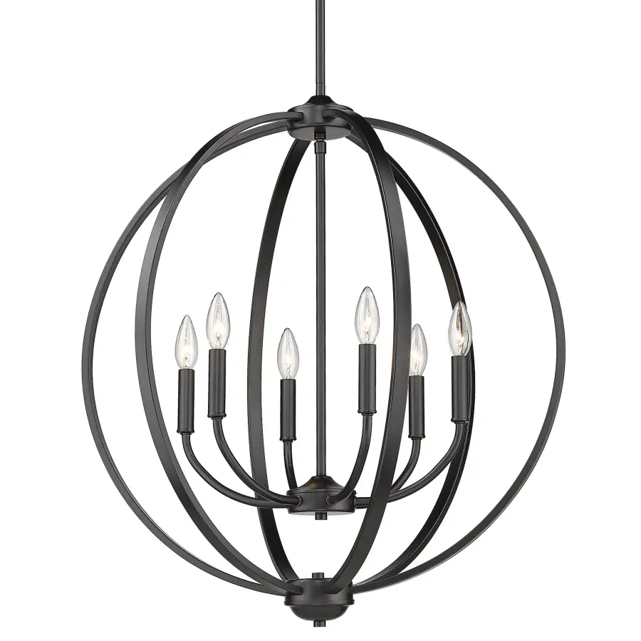 Golden Lighting Colson 6-Light Chandelier in Matte Black - Image 1