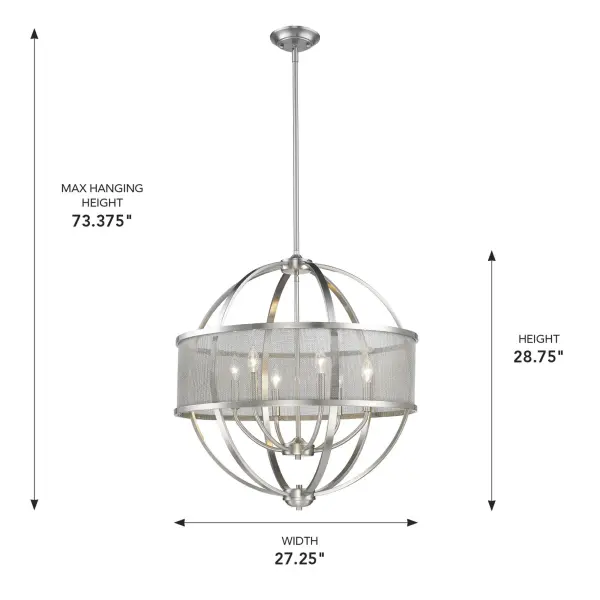 Golden Lighting Colson 6-Light Chandelier - Image 4