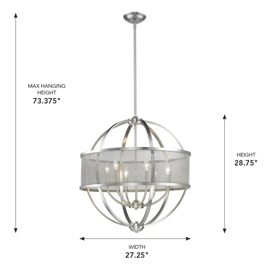 Golden Lighting Colson 6-Light Chandelier - Image 4