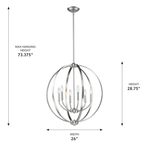 Golden Lighting Colson 6-Light Chandelier in Pewter - Image 4