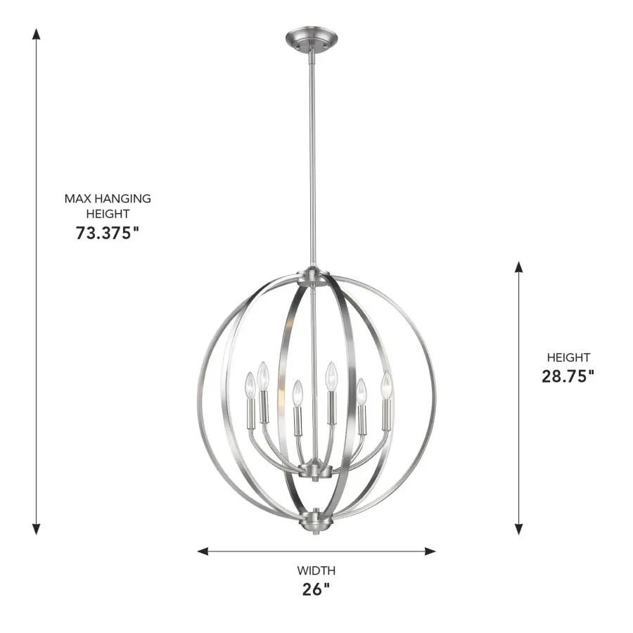 Golden Lighting Colson 6-Light Chandelier in Pewter - Image 4