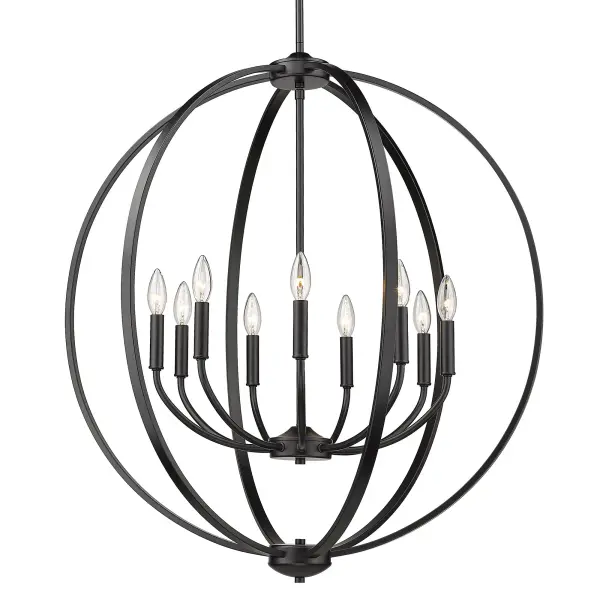 Golden Lighting Colson 9-Light Chandelier in Matte Black - Image 1