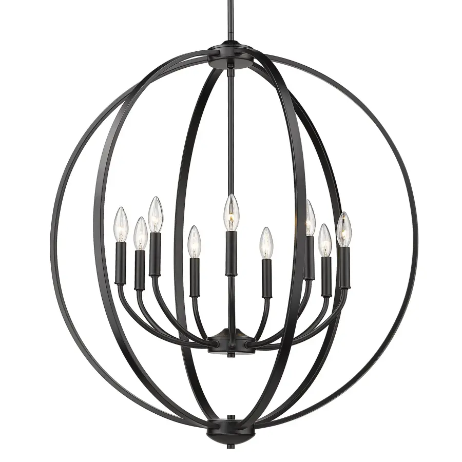 Golden Lighting Colson 9-Light Chandelier in Matte Black - Image 1
