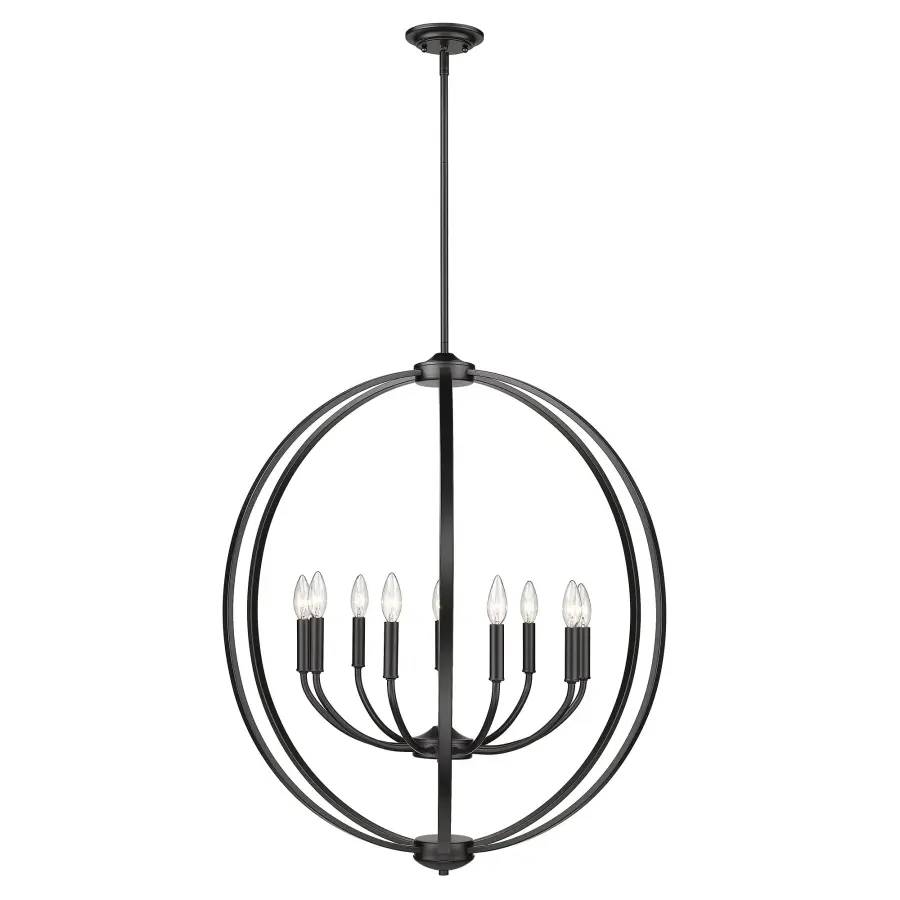 Golden Lighting Colson 9-Light Chandelier in Matte Black - Image 2