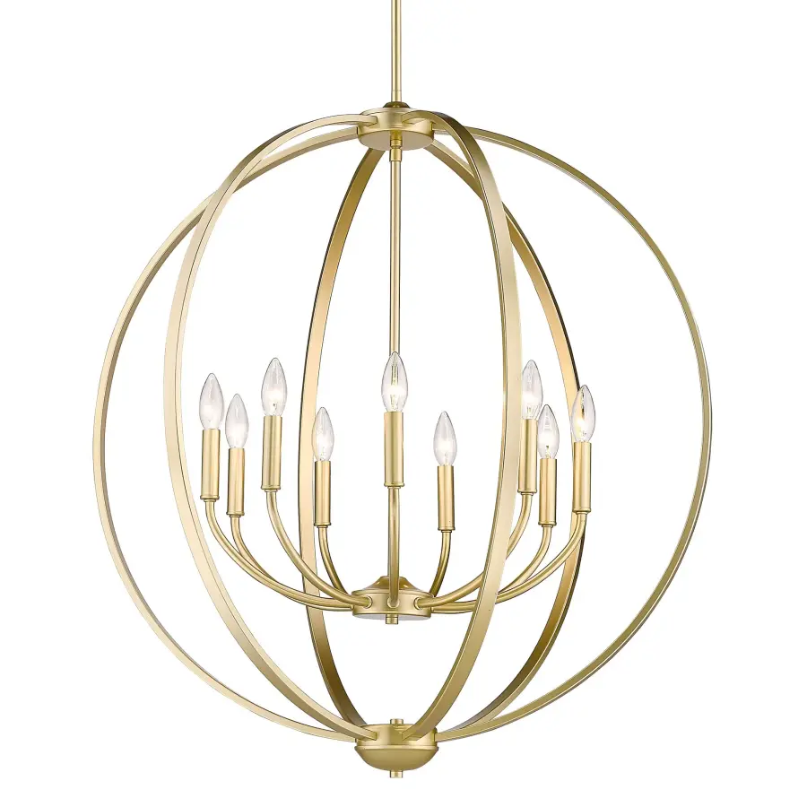 Golden Lighting Colson 9-Light Chandelier in Olympic Gold - Image 1
