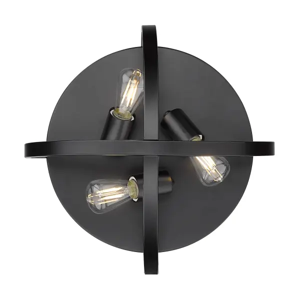 Golden Lighting Colson 3-Light Flush Mount in Matte Black - Image 3