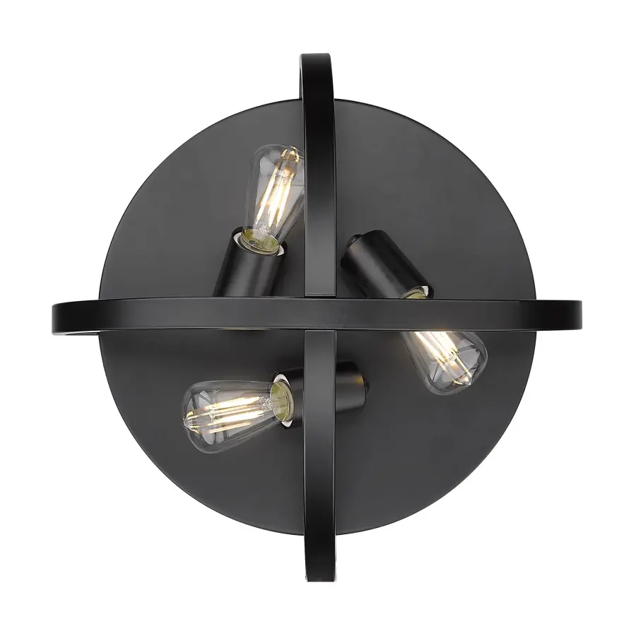 Golden Lighting Colson 3-Light Flush Mount in Matte Black - Image 3
