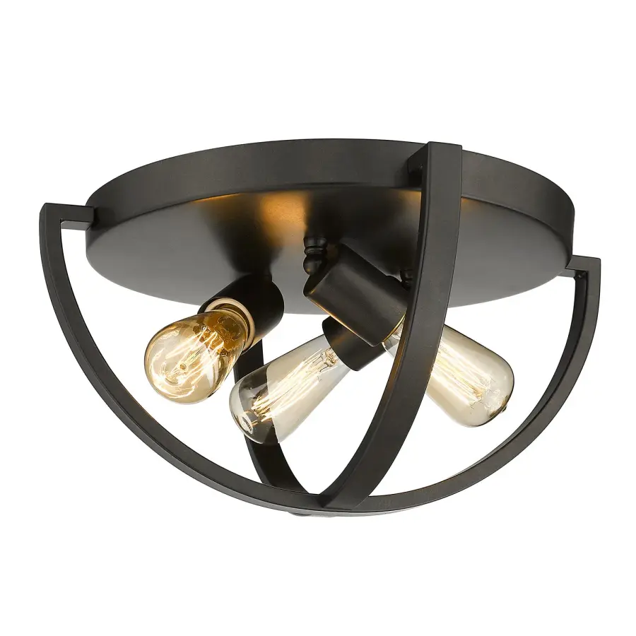 Golden Lighting Colson 3-Light Flush Mount in Etruscan Bronze - Image 1