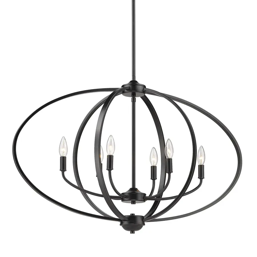Colson Six Light Linear Pendant in Matte Black - Image 1