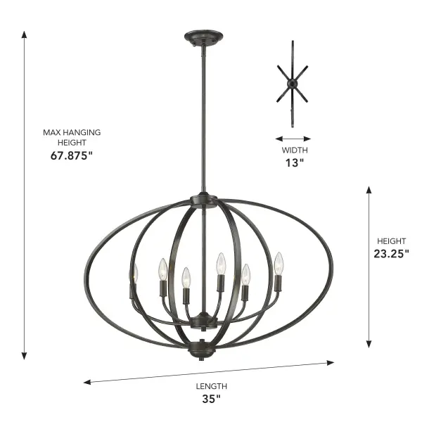 Golden Lighting Colson 6-Light Island Light in Etruscan Bronze - Image 4