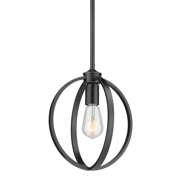 Golden Lighting Colson 1-Light Pendant in Matte Black - Image 1