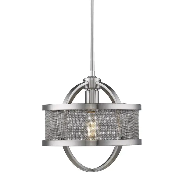The Golden Lighting Colson pendant combines refined simplicity with practical versatility. Its warm pewter finish and metal shade create sophisticated ambient lighting, while adjustable height accommodates various ceiling configurations.