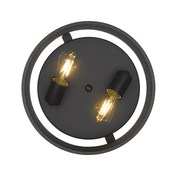 Golden Lighting Channing 2-Light Flush Mount in Matte Black - Image 3