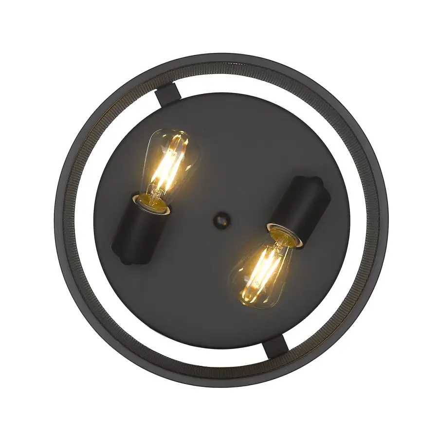 Golden Lighting Channing 2-Light Flush Mount in Matte Black - Image 3