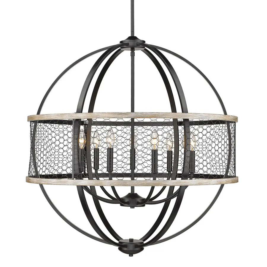 Golden Lighting Roost 9-Light Chandelier in Matte Black - Image 3