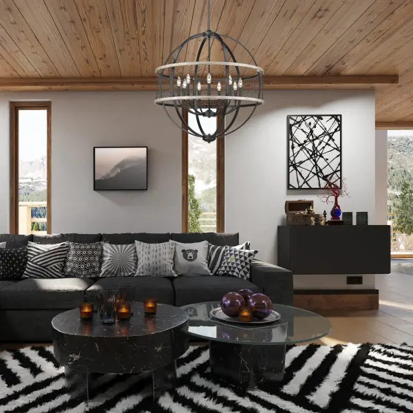 Golden Lighting Roost 9-Light Chandelier in Matte Black - Image 4